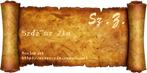 Szász Zia névjegykártya